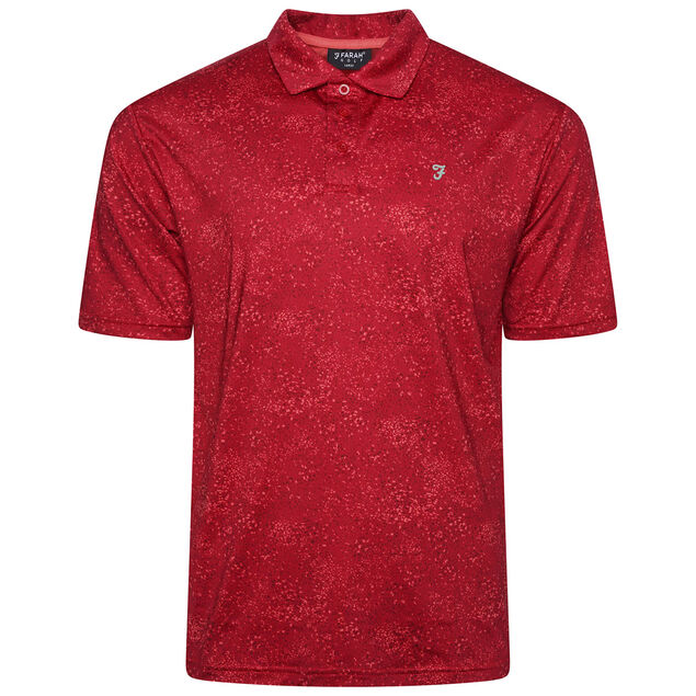 Farah Men's Starkey All-Over Print Golf Polo Shirt Farah Men's Starkey All-Over Print Golf Polo Shirt