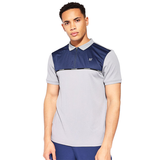 11 Degrees Men's Taped Zip Golf Polo Shirt 11 Degrees Men's Taped Zip Golf Polo Shirt